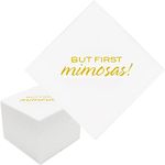 Geloar But First Mimosas Cocktail Napkins, 100 Pack Gold But First Mimosas Disposable Paper Cocktail Beverage Napkins in Bulk for Engagement Wedding Bar Reception Bridal Shower | 2-Ply, 5x5 Inches