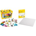 LEGO 10698 Classic Large Creative Brick Box & Classic White Baseplate, Square 32x32 Stud Foundation to Build, Play, and Display Brick Creations, Great for Snowy and Winter Landscapes, 11026