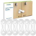 TRILINK Cupboard Locks for Children 6 Pack, Baby Proof Child Safety Cupboard Locks, Child Locks for Cabinets Drawer Door, Fridge Locks for Kids, Strong Adhesive Baby Locks for Kitchen Furniture