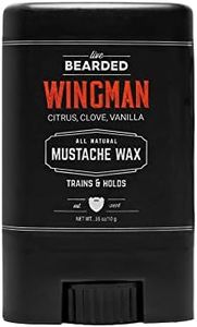 Live Bearded: Mustache Wax - Wingman - 0.35 Oz - Medium Hold - All-Natural Ingredients with Beeswax, Lanolin, Jojoba Oil and Essential Oils for Fragrance - Made in the USA