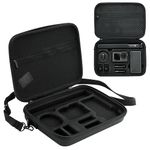 ZORBES Polyurethane Carrying Case For Dji Osmo Action 3/4 Camera,Hard Shell Bag Storage Bag With Shoulder Strap,Travel Case For Dji Osmo Action 3/4 Camera (Camera Not Included,Black)