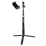 Smatree Aluminum Telescoping Selfie Stick with Tripod Stand Compatible for Gopro Hero 12/11/10/9/8/7/6/5/4/3+/3/Session/Hero Max/Gopro Hero 2018/DJI OSMO Action 3,SJCAM,AKASO,Xiaomi Yi,Insta 360