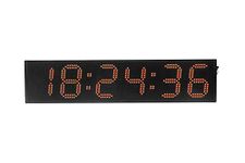 Ravencourt Digital LED Clock with Timer Functions, Aluminium alloy, Black and Red, Extra Large