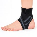 Boldfit Premium Ankle Support Compression Brace for Injuries, Ankle Protection Guard Helpful In Pain Relief and Recovery. Foot Band For Men & Women (Grey - Left)
