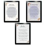 Kagaz Kala Wood - Set Of 3 Motivational Poems Framed - Invictus, Don'T Quit, If - Wall Posters Framed Quotes Wall Art Motivational Posters For Bedroom Living Room Decor Poetry Gifts Framed