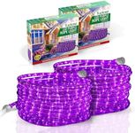 Tupkee LED Rope Light Purple - for Indoor and Outdoor use, 24 Feet (7.3 m) - 10MM Diameter - 144 LED Long Life Bulbs Rope Tube Lights - Pack of 2