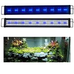 KZKR Aquarium Hood Lighting Fish Tank Light 36 inch - 46 inch for Freshwater and Saltwater Blue and White Light 90cm - 115cm