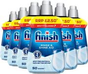 Finish | Finish Dishwasher Rinse & Shine Aid | Regular| Pack of 6, 250ml each | For Drier Glasses and Spot Prevention