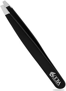 OCBA 4 pièces Pince à épiler les sourcils Pointe améliorée Pince à sourcils professionnelle avec revêtement antidérapant Pince pour épilation des poils Pince pointue (4 pièces Noir) (1 Pack Black)