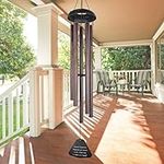 Astarin Sympathy Wind Chimes Outdoor Large Deep Tone,36" Handmade Large Wind Chimes Outdoor Tuned Relaxing Melody, Memorial Windchime Unique Outdoor Personalized for Garden Decor, Bronze (A Free Card)