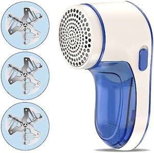 mebiusyhc Fabric Shaver,Electric Lint Remover,USB Charging,Includes 3-Blades, Cleaning Brush, Case & Power Cord,The Sweater Shaver Pill Remover for Clothes & Furniture, Blue1