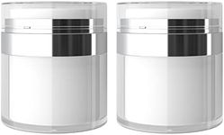 AcbbMNS 2 Pack 3.4 oz Airless Pump Jars Empty Acrylic Cosmetic Container Lotion Dispenser Portable Refillable Face Cream Jar Vacuum Travel Bottles (100ml/3.4oz)