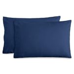 Bare Home King Flannel Pillowcase Set - 100% Cotton - Velvety Soft Heavyweight - Double Brushed Flannel (King Pillowcase Set of 2, Dark Blue)