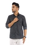 AKAIKA Men's Black Florescence Printed Regular Fit Full Sleeves Shirt | Mens Printed Shirt | M