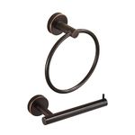 WINCASE Toilet Paper Holder Towel Holder, Oil Rubbed Bronze Bathroom Hardware Set, Hand Towel Ring Toilet Paper Roll Holder Wall Mount, Rustic Farmhouse Rustproof Stainless Steel Bathroom Accessories