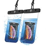 NJJEX Waterproof Phone Pouch [2 Pack] Cell phone Dry Bag Case for Samsung Galaxy Note 20 Ultra S24 Ultra S23 S22 S21+ S20 S10 S9 A03S A13 A14 A15 A53 A02S A12 A32 iPhone 15 Pro Max 14 13 12 11 Xr 8 7