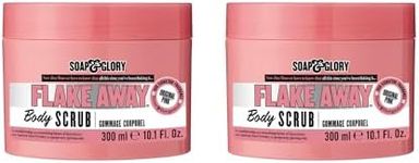 Soap & Glory Original Pink Flake Away Exfoliating Body Scrub - Smoothing & Buffing Body Scrub - Floral Scented Body Polish - Shea Butter, Sea Salt & Sweet Almond Oil Sugar Body Scrub (300 ml, 2 pack)