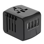 Universal Travel Adapter Type C & USB, All-in-One International Power Adapter with High Speed ​​for UK, Europe, USA,Asia, Covers Over 150 Countries