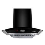 Faber 60 cm 1100 m³/hr Auto-Clean curved glass Kitchen Chimney (HOOD ACE PRO HC PB BK 60, Filterless technology, Push Button, Black)