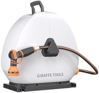 Giraffe Tools Ground Mounted Retractable Hose Reel 1/2 Inch x 130FT, Heavy Duty Automatic Rewind Garden Hose Reel, with Flexible Swivel Base for Lawn, Concrete Floor