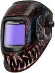 ARCCAPTAIN Auto Darkening Welding Helmet, 3.94"X3.66" Large Viewing Screen True Color Welding Hood with 4 Arc Sensor Solar Powered, Wide Shade 4-5/5-9/9-13 Welding Mask (Alien)