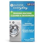 PurOne Washing Machine Cleaner and Deodorizer - Eliminates Odors, Deep Cleans & Freshens Laundry Machines, Washing Machine Cleaning Tablets - Suitable for Top Load & Front Load Washers, 12 Tablets