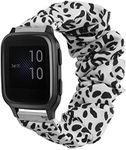 kwmobile Watch Strap Compatible with Garmin Venu Sq Music/Sq - White/Black Scrunchie Watch Band - 4.7-10 inches (12-25.6 cm)