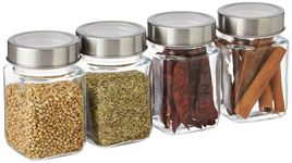 Amazon Brand - Solimo - Set of 4 Glass Jars - 310 ml - BPA-free, Airtight, Transparent