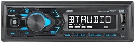 JENSEN MPR210 7 Character LCD Single DIN Car Stereo Receiver, Push to Talk Assistant, Bluetooth, USB Fast Charging