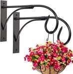 Plant Brackets for Hanging Baskets, 2pcs 11 Inch Iron Wall Mount Plant Hanging Bracket Durable Rust-Resistant Plant Hanger Hook for Hanging Plants Drying Rack Bird Feeder Lantern Windchime House Sign