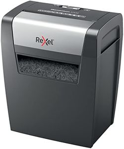 Rexel Momentum X308 Cross Cut Paper Shredder, Shreds 8 Sheets, 15 Litre Bin, Black, 2104570