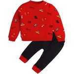 Lofn Full Sleeve Printed Tshirt Pyjama Pant Set Sweatshirt Joggers Clothing Set for Baby Boy Girl