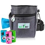 PET N PET Dog Treat Pouch for Dog Training, Doggy Treat Bag, 3 Ways to Wear Includes 3 Rolls of Poop Bags with Built-in Poop Bag Dispenser