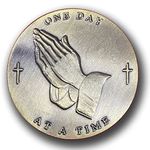 Serenity Prayer Praying Hands Pocket Prayer Token Medal One Day at a Time Religious Coin Great Spiritual Gift…