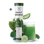 Wellbeing Nutrition Daily Greens (15 Effervescent Tablets) | Wholefood Multivitamins with Vitamin C, Zinc, B6 for Immunity & Detox with Organic Certified Plant Superfoods & Antioxidants - Pack of 1