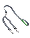 Mighty Paw Double Dog Leash - Perfect for Small and Large Dogs - Reflective Stitching for Increased Visibility - Tangle-Free Swivel Leash Attachment - Adjustable Length Customizable for Dogs Any Size