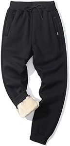 Gihuo Men Sweatpants Sherpa Fleece Lined Sweatpants Winter Thermal Active Outdoor Sports Track Jogger Pants(02 Black, X-Large)