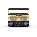 XHDATA D902 Portable Retro Vintage Radio AM FM SW Radio Bluetooth Speaker with Flashlight, SD Card USB MP3 Player, Solar Radio Rechargeable, Good Gift for Family for Home and Outdoor.