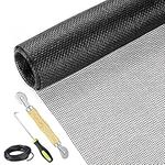 Screen Repair Kit Easy DIY Project 36" x 90" Fiberglass Screen Mesh with Rolling Tool and Screen Retainer Spline Screen Replacement kit for Windows Sliding Doors and Patio Screens(Black)