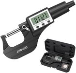 AUTOUTLET 0-25mm/0-1 Digital Micrometer - Precision Measuring Tool with Stainless Steel Sintered Hardened Probe, Ratchet Mechanism, Auto Shut-Off, Metric/Inch Conversion