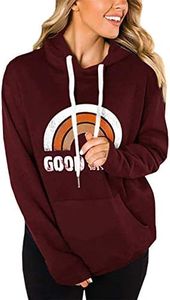 Lacozy Womens Pullover Sweatshirts Oversized Hoodies Long Sleeve Casual Pullover Fall 2024 Winter Y2k Fashion Teen Girls Wind Red Orange XL