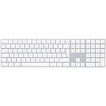 Apple Magic Keyboard with Numeric Keypad: Bluetooth®, rechargeable. Works with Mac, iPad or iPhone; British English, Silver