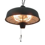 Outsunny Adjustable Power 1000/2500W Infrared Halogen Electric Patio Light Heater, Ceiling Hanging Mount -Black