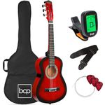 Best Choice Products 30in Kids Acoustic Guitar Beginner Starter Kit with Electric Tuner, Strap, Case, Strings - Redburst