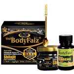 The BodyFaiz Shilajit Original, Shilajeet, Silajit - Resin 20g with Korean Ginseng Capsules, Boosts Performance-Stamina, for Men-Women, Fulvic Acid more than 70% with Lab Certificate, 100% Ayurvedic