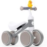 Baby Balance Bike for 1 Year Old Boys Girls Gifts, 10-24 Months Toddler Balance Bike with Duck Bell, No Pedal 4 Wheels Infant Baby Walker Balance Bike, Ride On Toys for 1 Year Old - One Size