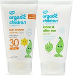 Green People Organic Children Sun Cream SPF30 + After Sun - Natural, Organic Sunscreen for Kids - Easy to Apply - Vegan & Cruelty Free - 2x150ml