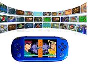 TMG Handheld Game Console - 32 BIT Games, HD Video Support, Music Play, 4.3 Inch Display, 32GB SD Card Slot, 3MP Camera | Best Gaming Console for Kid | Birthday Gift for Kids |Blue