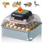 Incubators for Hatching Eggs - 24 Eggs Incubator with Humidity Display Egg Candler, Automatic Turning (Gray)