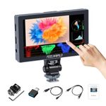 FEELWORLD P6X Camera Field Monitor 5.5 inch 1000Nit Touch Screen DSLR Camera Monitor with 4K 60Hz HDMI2.0 3DLUT HDR Waveform Aluminium Housing 9:16 Marker